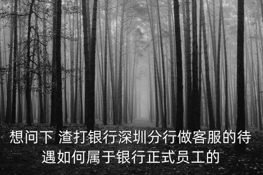 想問下 渣打銀行深圳分行做客服的待遇如何屬于銀行正式員工的