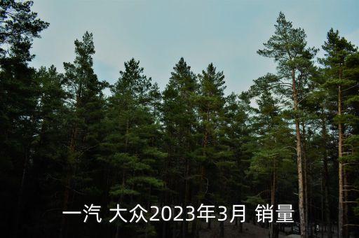 一汽 大眾2023年3月 銷量