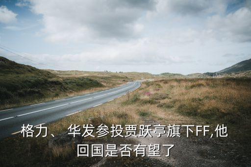 格力、 華發(fā)參投賈躍亭旗下FF,他回國是否有望了