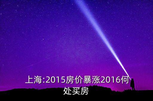  上海:2015房價暴漲2016何處買房