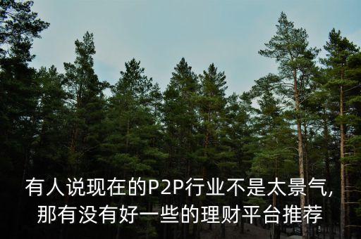 有人說現(xiàn)在的P2P行業(yè)不是太景氣,那有沒有好一些的理財平臺推薦