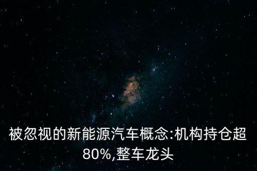 被忽視的新能源汽車概念:機構(gòu)持倉超80%,整車龍頭