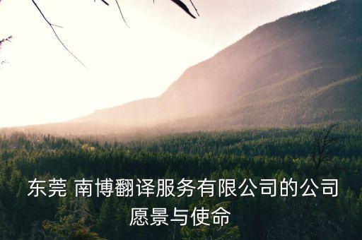  東莞 南博翻譯服務有限公司的公司愿景與使命