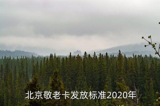  北京敬老卡發(fā)放標準2020年