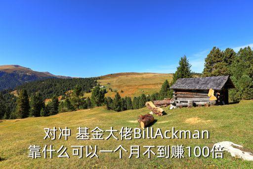 對沖 基金大佬BillAckman靠什么可以一個月不到賺100倍