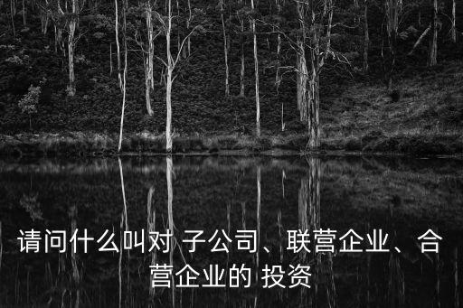 請問什么叫對 子公司、聯(lián)營企業(yè)、合營企業(yè)的 投資