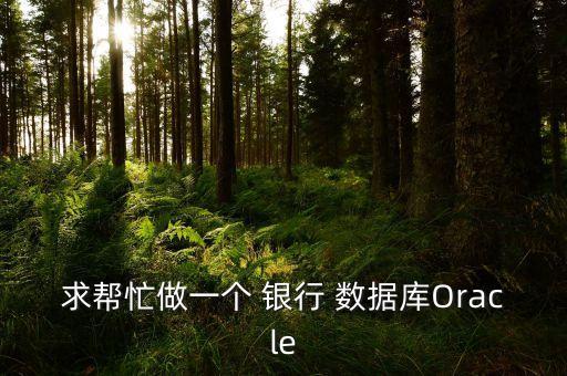 求幫忙做一個(gè) 銀行 數(shù)據(jù)庫Oracle