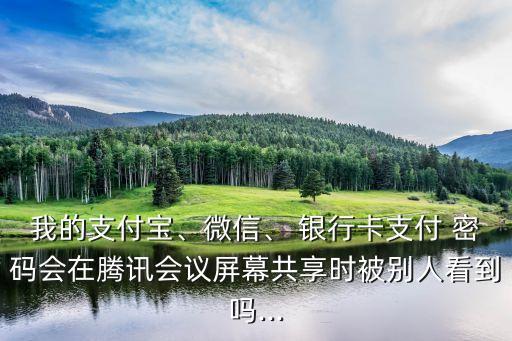 我的支付寶、微信、 銀行卡支付 密碼會(huì)在騰訊會(huì)議屏幕共享時(shí)被別人看到嗎...