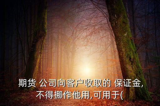  期貨 公司向客戶收取的 保證金,不得挪作他用,可用于(