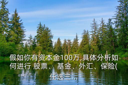 假如你有資本金100萬,具體分析如何進行 股票、 基金、外匯、保險(任選三...