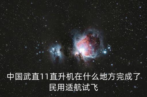 中國武直11直升機在什么地方完成了民用適航試飛