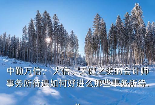 中勤萬信、 大信、天健之類的會計師事務所待遇如何好進么那些事務所待...