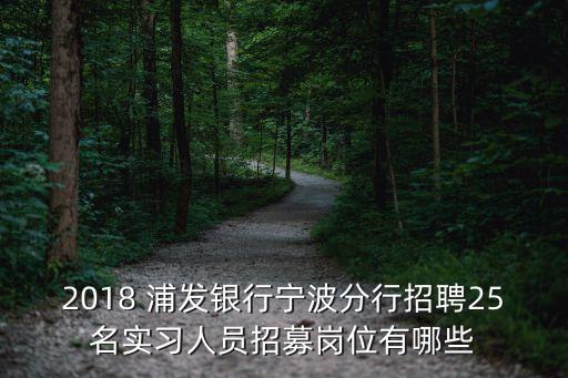 2018 浦發(fā)銀行寧波分行招聘25名實習(xí)人員招募崗位有哪些