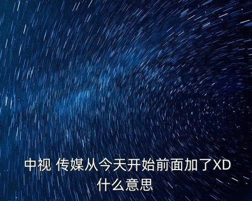  中視 傳媒從今天開始前面加了XD什么意思