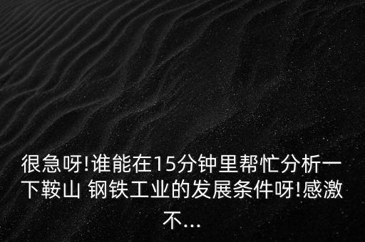 很急呀!誰能在15分鐘里幫忙分析一下鞍山 鋼鐵工業(yè)的發(fā)展條件呀!感激不...