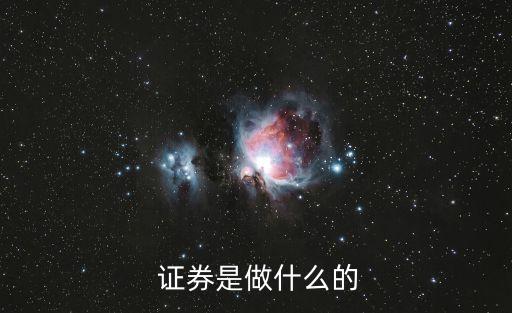  證券是做什么的