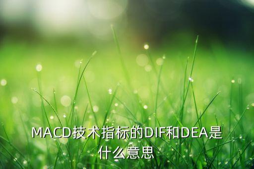 MACD技術(shù)指標(biāo)的DIF和DEA是什么意思