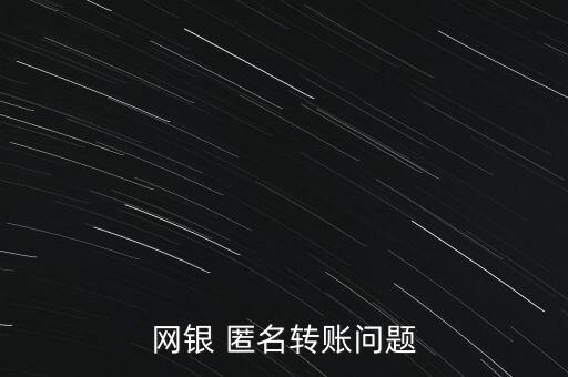 網(wǎng)銀 匿名轉(zhuǎn)賬問題