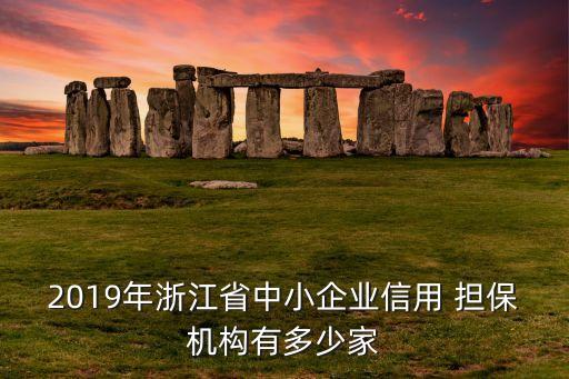 2019年浙江省中小企業(yè)信用 擔保機構(gòu)有多少家