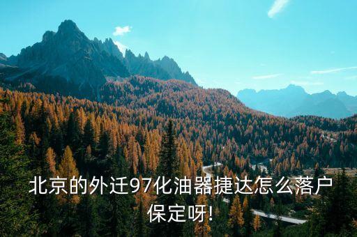  北京的外遷97化油器捷達怎么落戶 保定呀!