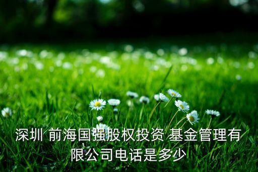 深圳 前海國強(qiáng)股權(quán)投資 基金管理有限公司電話是多少