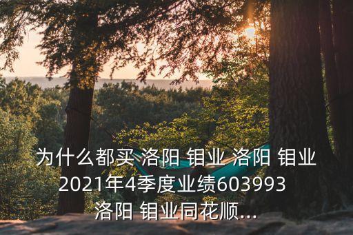 為什么都買 洛陽 鉬業(yè) 洛陽 鉬業(yè)2021年4季度業(yè)績603993 洛陽 鉬業(yè)同花順...