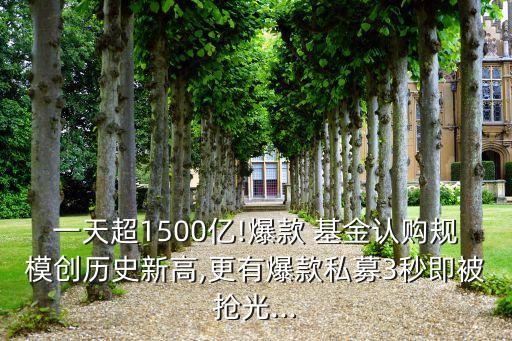 一天超1500億!爆款 基金認(rèn)購規(guī)模創(chuàng)歷史新高,更有爆款私募3秒即被搶光...