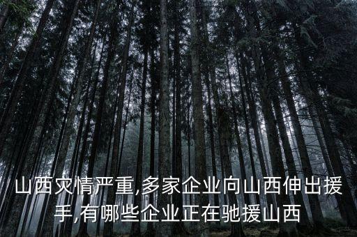 山西災情嚴重,多家企業(yè)向山西伸出援手,有哪些企業(yè)正在馳援山西