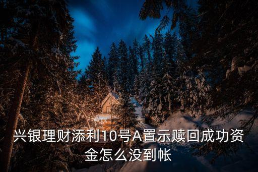 興銀理財(cái)添利10號(hào)A置示贖回成功資金怎么沒到帳