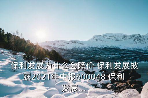  保利發(fā)展為什么會(huì)降價(jià) 保利發(fā)展披露2021年中報(bào)600048 保利發(fā)展...