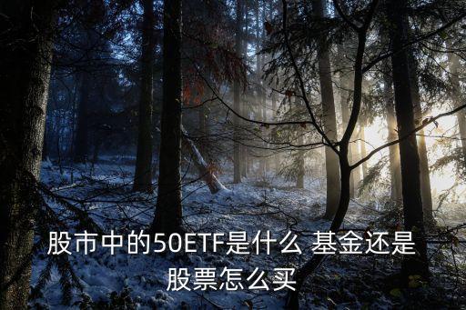 股市中的50ETF是什么 基金還是股票怎么買