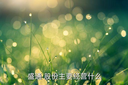  盛通 股份主要經(jīng)營(yíng)什么