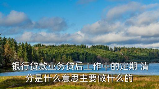  銀行貸款業(yè)務(wù)貸后工作中的定期 清分是什么意思主要做什么的