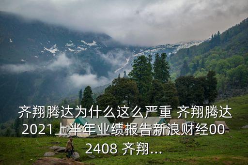  齊翔騰達(dá)為什么這么嚴(yán)重 齊翔騰達(dá)2021上半年業(yè)績(jī)報(bào)告新浪財(cái)經(jīng)002408 齊翔...