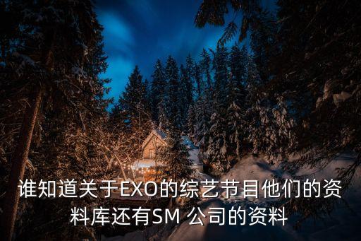 誰知道關(guān)于EXO的綜藝節(jié)目他們的資料庫還有SM 公司的資料