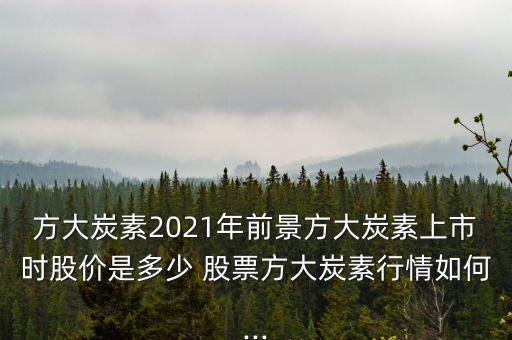 方大炭素2021年前景方大炭素上市時股價是多少 股票方大炭素行情如何...