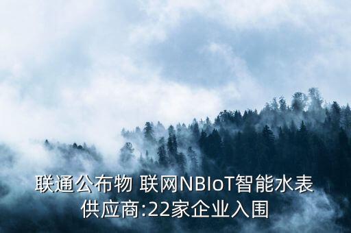 聯(lián)通公布物 聯(lián)網(wǎng)NBIoT智能水表供應(yīng)商:22家企業(yè)入圍