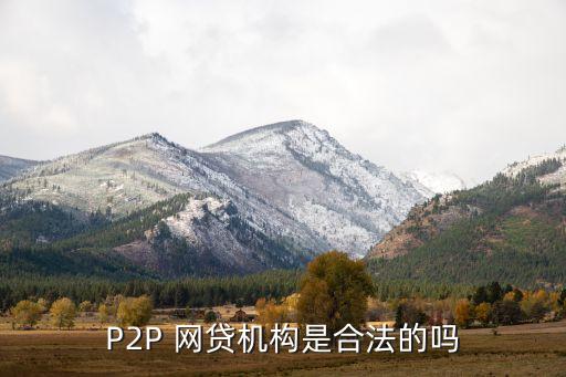 P2P 網(wǎng)貸機(jī)構(gòu)是合法的嗎