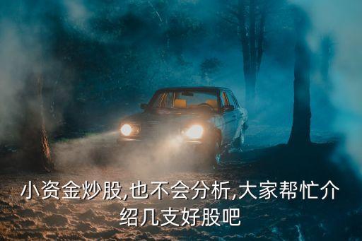 小資金炒股,也不會分析,大家?guī)兔榻B幾支好股吧