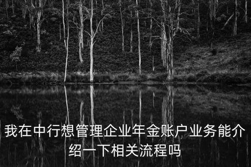 我在中行想管理企業(yè)年金賬戶業(yè)務(wù)能介紹一下相關(guān)流程嗎