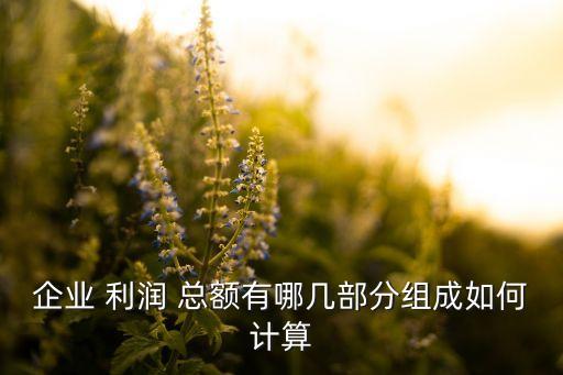 企業(yè) 利潤 總額有哪幾部分組成如何計(jì)算