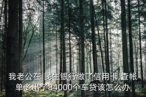 我老公在 民生銀行做了信用卡,查帳單多出了84000個車貸該怎么辦