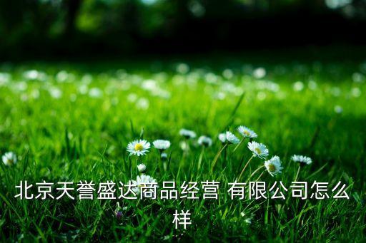 北京天譽(yù)盛達(dá)商品經(jīng)營 有限公司怎么樣