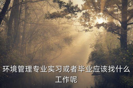 環(huán)境管理專業(yè)實(shí)習(xí)或者畢業(yè)應(yīng)該找什么工作呢