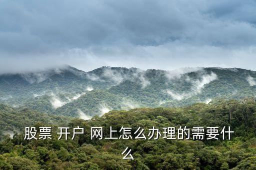  股票 開(kāi)戶(hù) 網(wǎng)上怎么辦理的需要什么