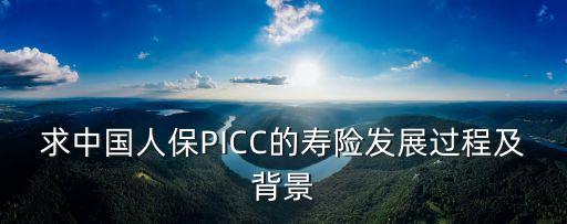 求中國人保PICC的壽險(xiǎn)發(fā)展過程及背景