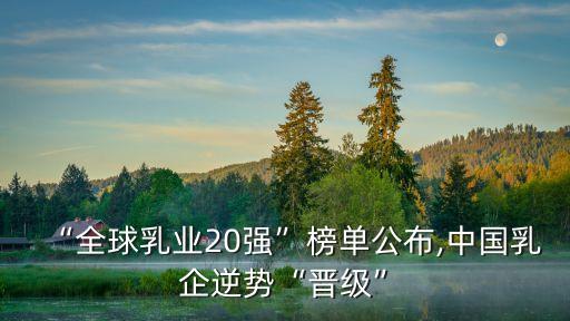 “全球乳業(yè)20強(qiáng)”榜單公布,中國(guó)乳企逆勢(shì)“晉級(jí)”