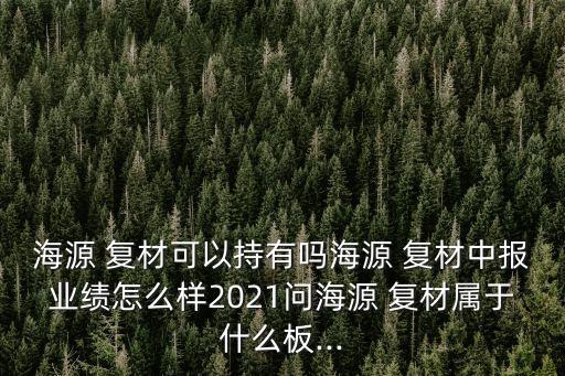 海源 復材可以持有嗎海源 復材中報業(yè)績怎么樣2021問海源 復材屬于什么板...