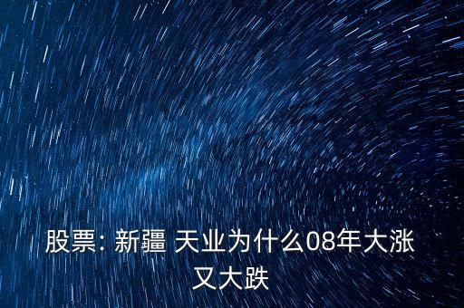 股票: 新疆 天業(yè)為什么08年大漲又大跌