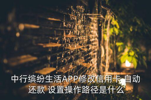 中行繽紛生活A(yù)PP修改信用卡 自動 還款 設(shè)置操作路徑是什么